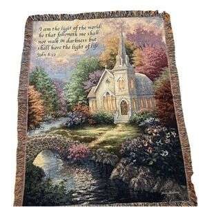 Blanket Nicky Boehme Church In The Country 50 x 60 Woven Tapestry Throw Faith